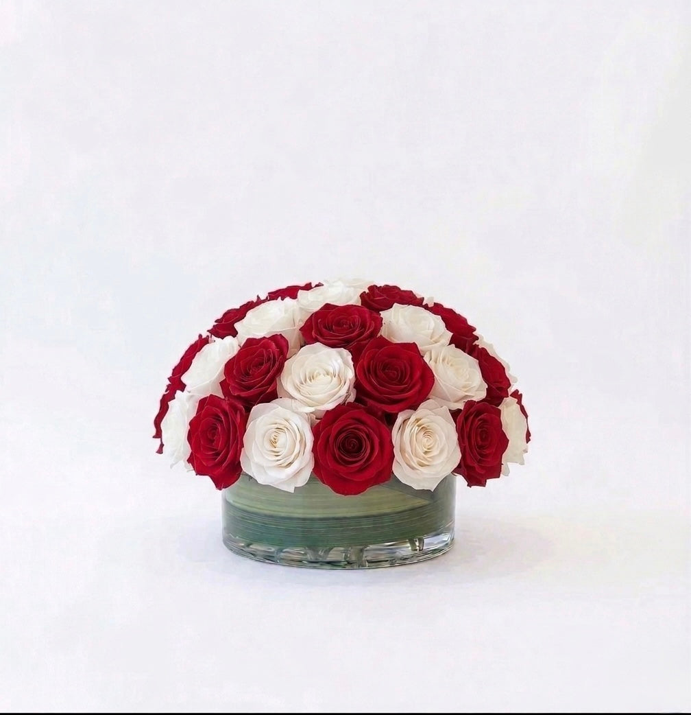 Red & White Rose Dome