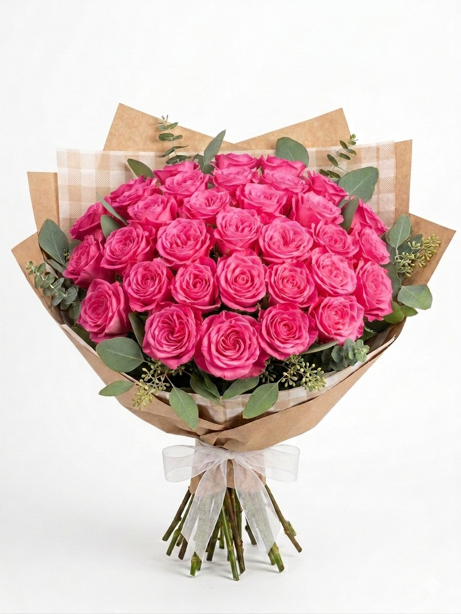 Hot Pink Rose Bouquet