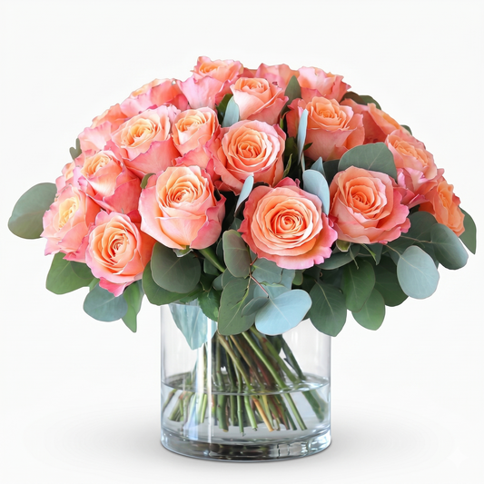 Small Peach Rose Arrangement