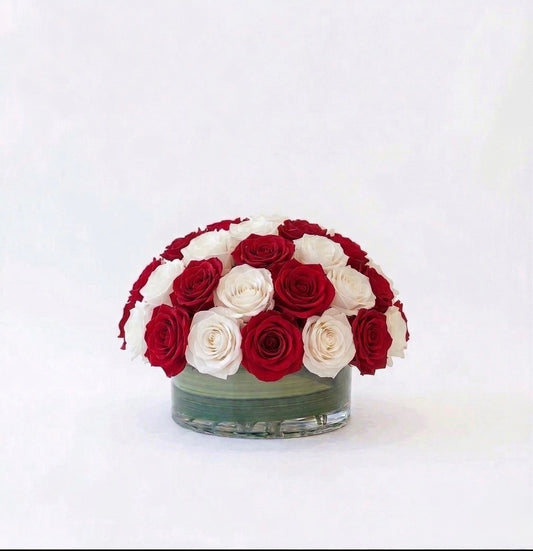 Red & White Rose Dome