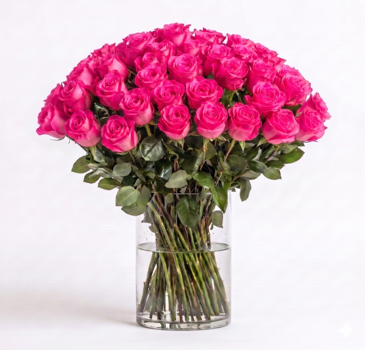 Fuchsia Roses Arrangement