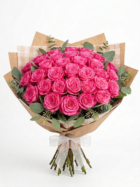 Hot Pink Rose Bouquet